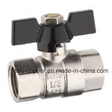 Quality Nickel Plated Brass Butterfly Ball Valve (AV10057)