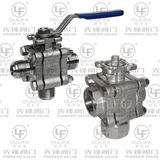 3PC Vertical 3-Way Ball Valve