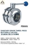 Sanitary Three-Piece Butterfly Valve (FB005)