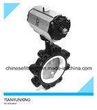 DIN Air Actuator Full Lug Fluorine Lined Pneumatic Butterfly Valve