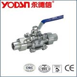 Sanitary Stainless Steel Three Way Ball Valve (ISO9001: 2008, CE, TUV Certified)