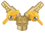 Double-Fork Female Thread Brass Gas Valve (SS9010)