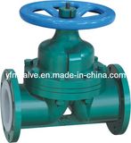 Hand Wheel PFA Lined Diaphragm Valve Weir Type