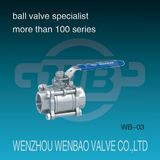 3PC Female Threaded Stainless Steel Ball Valve