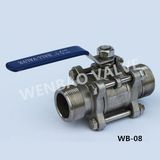 Three Piece Male Threaded Stainless Steel 316 Ball Valve 1