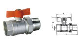 Brass Ball Valve with Butterflly Handle (M-F)