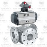 Pneumatic Actuated 3-Way Flanged Ball Valve