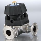 Stainless Steel Sanitary 3-Way Clamped Diaphragm Valve