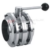 Sanitary Butt Weld 3 Pieces Butterfly Valve