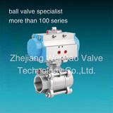 Stainless Steel 304 Pneumatic Actuator 3-PC Ball Valve