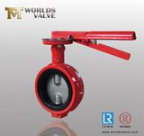 4 Inch Ductile Iron Lever Op Wafer Industrial Butterfly Valve with Double Half Shaft