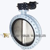 Large Diameter Gear Box U Type Double Flange Butterfly Valve