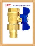 Live- Connecting Copper Ball Valve with Butterfly Handle