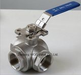 3 Way Threaded Ball Valve with ISO5211