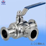 Clamped Three Way Ball Valve