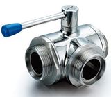 Stainless Steel Sanitary 3-Way Threaded Ball Valve