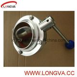 Sanitary Stainless Steel Butt Welded Butterfly Valve