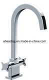 Dual Handle Brass Kitchen Mixer