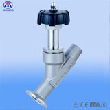 Sanitary Stainless Steel Manual One Welded One Clamped Angle Seat Valve