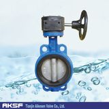 Wormgear Wafer Butterfly Valve Pinless in Cast Iron