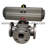 3 Way Pneumatic Actuator Ball Valve for Powder Handing