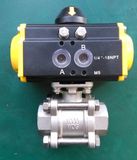 Stainless Steel 3 PC Threaded Ball Valve with Pneumatic Atcuator (DN15-DN200)