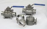 Sanitary 3PC Clamp/Weld End Ball Valve with CE ISO