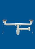 Dual Basin Waste Valve, Basin Drainer, Plastic Waste Valve