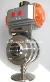 304/316L 3PC Welding Sanitary Stainless Steel Butterfly Valve with Actuator