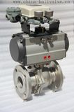 Stainless Steel Flanged End Pneumatic Ball Valve with Milling Positioner