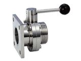 Sanitary Stainless Steel Flanged Threaded Butterfly Valve